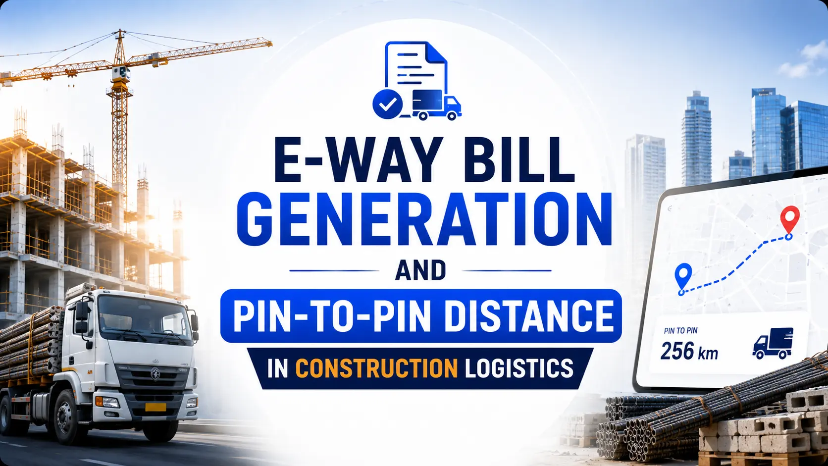 E-way Bill Generation and Pin-to-Pin Distance in Construction Logistics: How biCanvas Makes Compliance Effortless