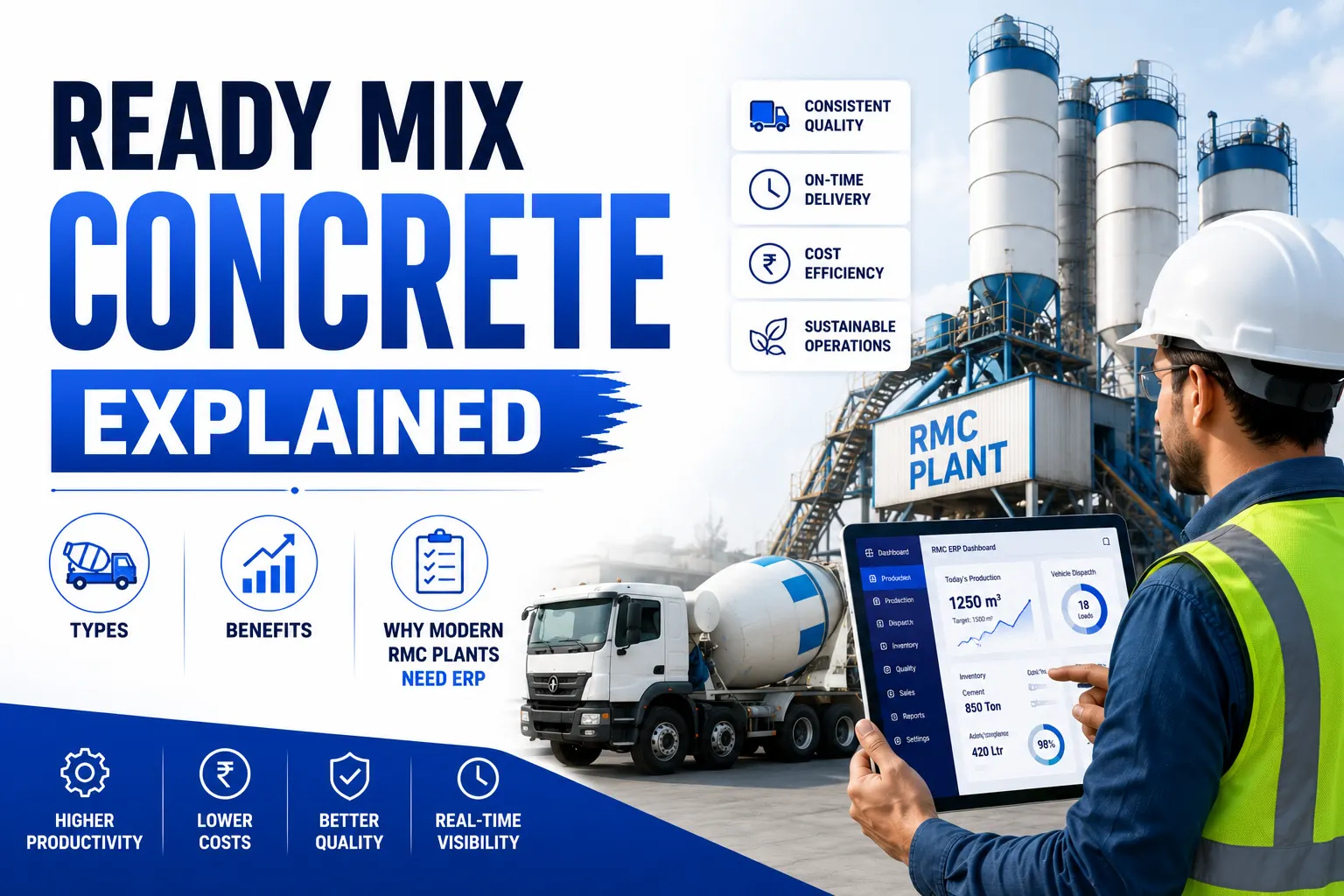 Ready Mix Concrete Explained: Types, Benefits & Why Modern RMC Plants Need ERP