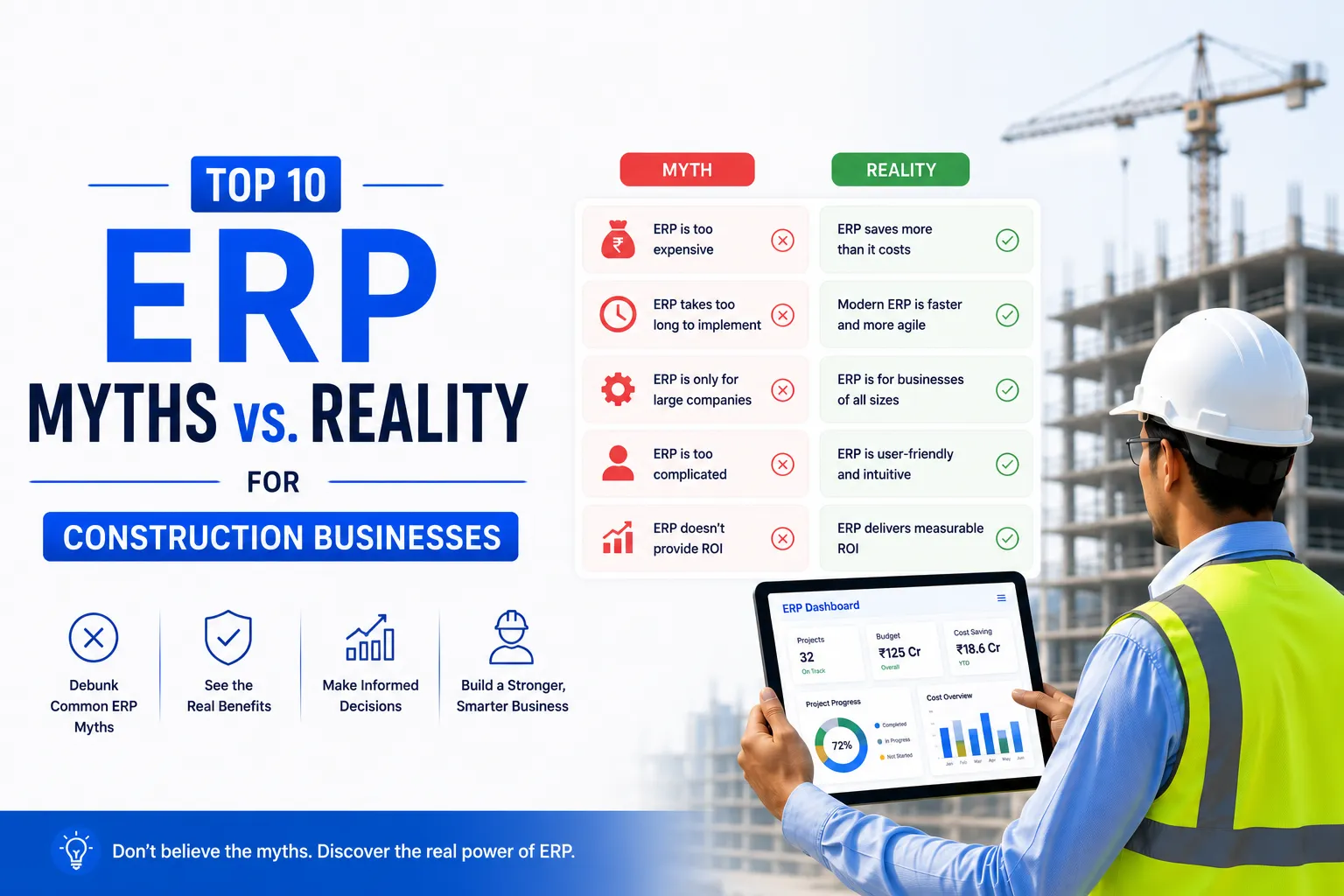 Top 10 ERP Myths vs. Reality For Construction Businesses